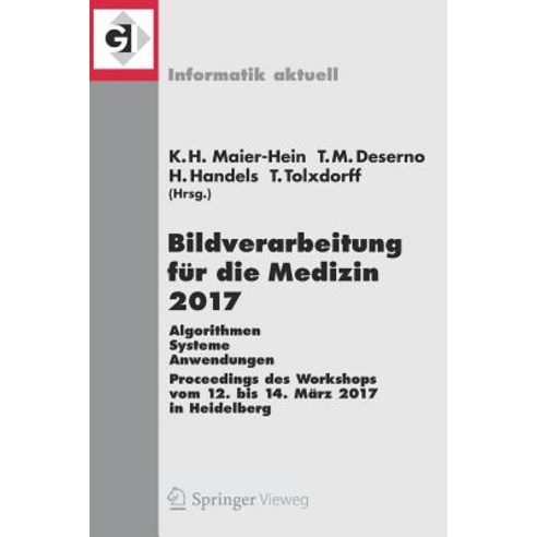 Bildverarbeitung Fur Die Medizin 2017: Algorithmen - Systeme - Anwendungen. Proceedings Des Workshops ..., Springer Vieweg
