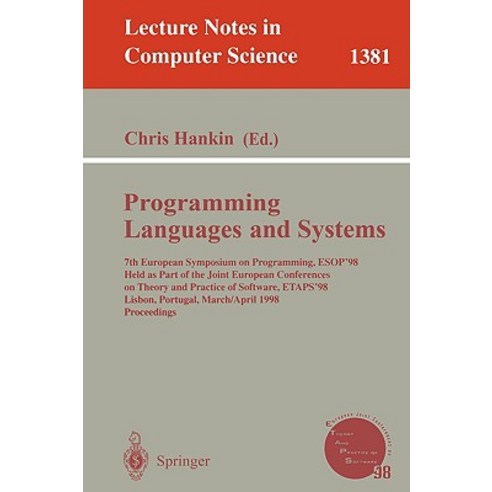Programming Languages and Systems: 7th European Symposium on Programming ESOP''98 Held as Part of the..., Springer