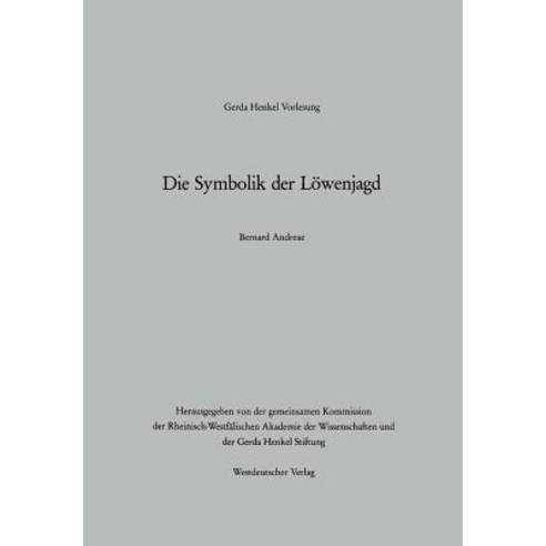 Die Symbolik Der Lowenjagd, Vs Verlag Fur Sozialwissenschaften