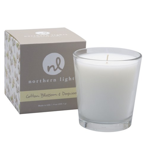 Northern Lights 프레그런스 팔레트 화이트 컵캔들 255g, 1개, Cotton Blossom & Dogwood