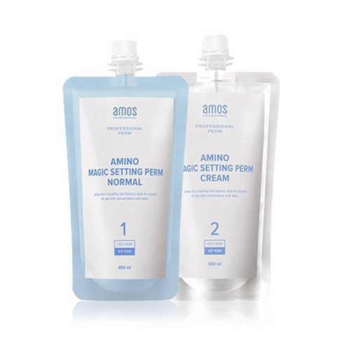아모스 아쿠아 볼륨 매직 노멀 스트레이트제, 1세트, 400ml