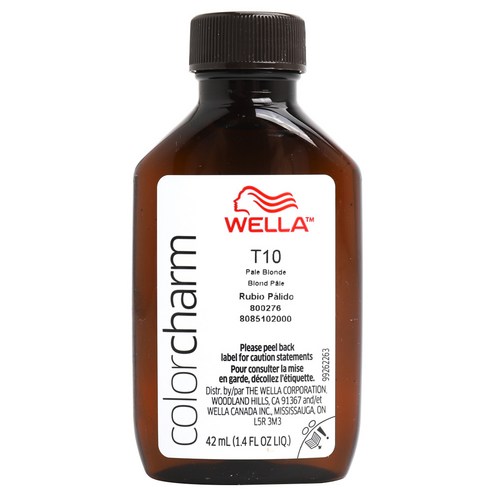 Wella 컬러 참 퍼머넌트 리퀴드 헤어 토너 42ml, T10 Pale Blonde, 1개