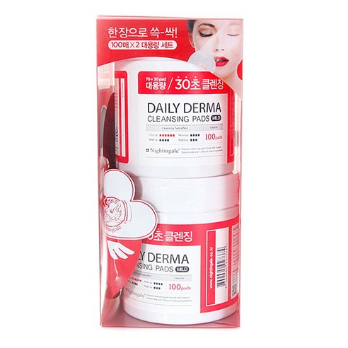 닥터지 약산성 레드 블레미쉬 클리어 수딩 폼 200ml - 1개 바이오더마클렌징워터 9 나이팅게일 클렌징패드 100매 x 2입 티슈 클렌져, 100개입, 1세트