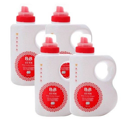 비앤비 섬유 유아 세제 베이비파우더향, 1500ml, 4개