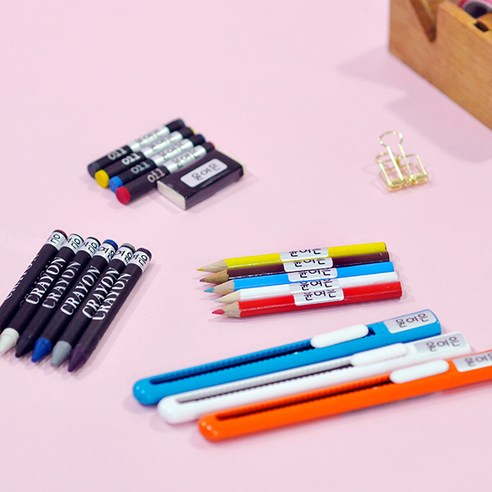 키즈네임 연필에 붙이는 네임스티커 스티커 방수스티커 투명, 147-4.빨간리본