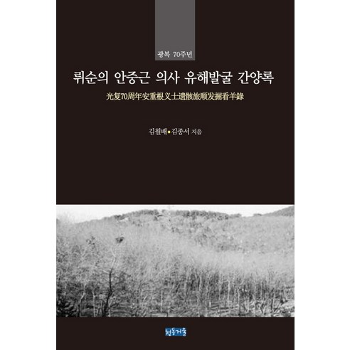 광복 70주년뤼순의 안중근 의사 유해발굴 간양록, 청동거울, 김월배,김종서 저 안원근