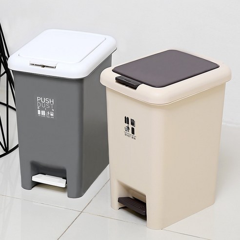 네이쳐리빙 투 웨이 빈 페달 휴지통 10L, 그레이, 1개