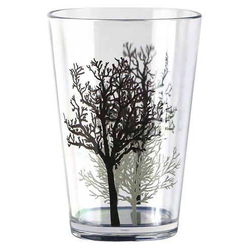 코렐 아크릴릭 스퀘어 글래스 일반 물컵 236.6ml, Timber Shadows, 6개입