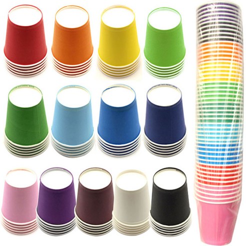 [동화오피스] 칼라컵 (50개) 색상선택 / 칼라종이컵 색컵, 혼합, 1개