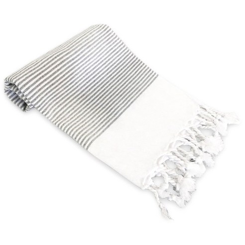 올리브앤린넨 미니 스트라이프 디디마 터키쉬 핸드 키친 타월 주방수건 82 x 41 x 0.26cm, Gray, 1개