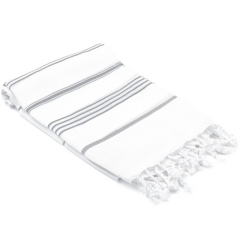 올리브앤린넨 닷차 터키쉬 핸드 키친 타월 주방수건 102 x 61 x 0.26cm, Light Gray, 1개