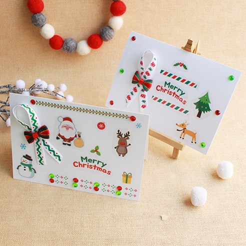 [OKㅣ강추] [잼잼아트] 성탄 스티커 카드(10인) 카드 [OKNOWㅣ추천상품]