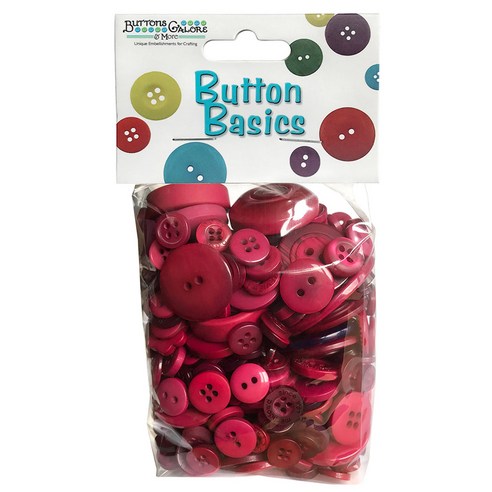 버튼갤로어 베이직 컬러풀 크래프트 버튼 단추 155.9g, Very Berry, 1개