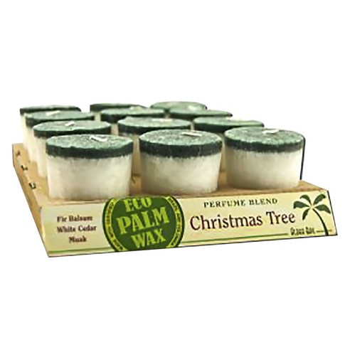 알로하베이 퍼퓸 블렌드 에코 팜 왁스 보티브캔들, 12개입, Christmas Tree