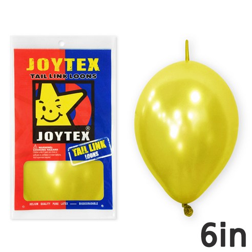 피플스파티 조이텍스_6인치(15cm)펄 링크룬 풍선 50개입, 옐로우, 1개