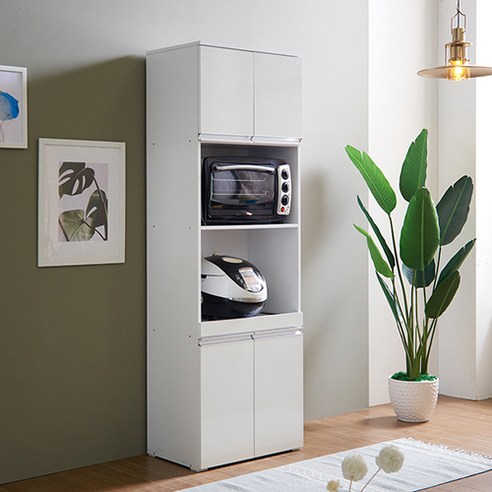 수디자인가구 이지 모던 1800 렌지대 선반 주방 수납장 LPM 키큰 밥솥다이, 화이트