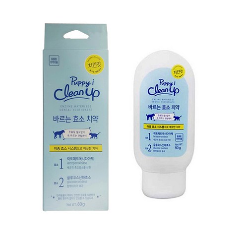 클린업 치킨맛 바르는효소치약 80g x 2개 애견애묘용, 1개입