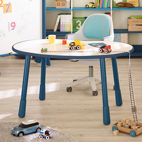 일룸책상 일룸책상 유아회전 아기교구장 서재 아이방책장 책꽂이 만화책 회전 책장, 원형 2단 일룸 팅클팝 피넛형 그로잉책상 1200폭, IVKB 아이보리+키즈블루