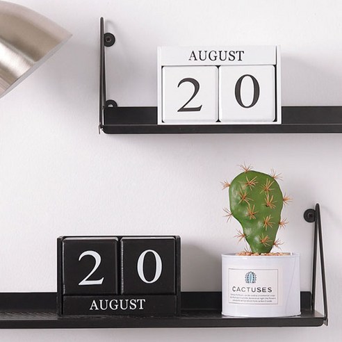 땡쓰리빙 큐브 만년달력 빈티지 캘린더, 화이트