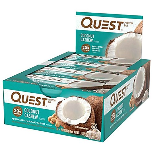 퀘스트뉴트리션 프로틴 바, 코코넛 캐슈(Coconut Cashew), 12개입