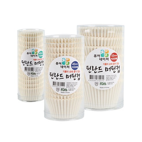 나우스팩 핀란드 머핀컵 40mm 45mm 55mm 백색 200매, L7110001 핀란드 머핀컵 40mm 백색 200장