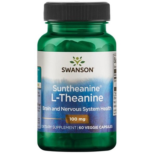 스완슨 선테아닌 L-테아닌 100mg 베지 캡슐, 60정, 1개