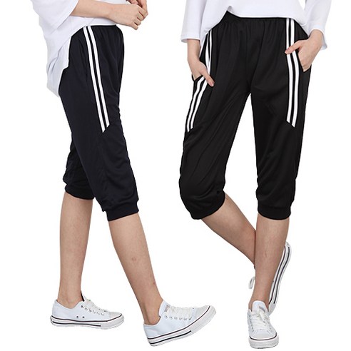 코디제이 여자트레이닝바지 반2선7부팬츠 7부바지 여름바지 밴딩바지 스판바지츄리닝바지