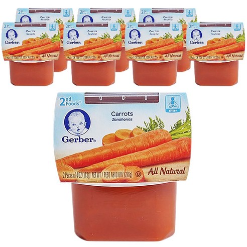 거버 어린이 과일퓨레 226g, 당근(Carrots), 8개