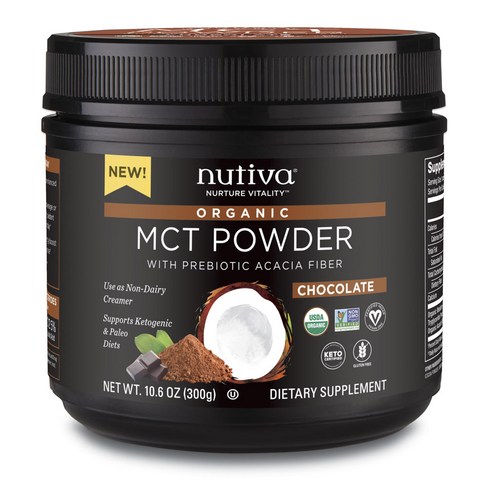 Nutiva MCT 파우더, 1개, 초콜릿(Chocolate)