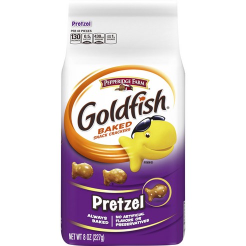 페퍼리지팜 골드피시 베이크드 스낵 크래커, 1개, 프레첼(Pretzel)