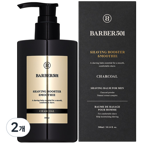 바버501 쉐이빙부스터 스무디 차콜, 300ml, 2개