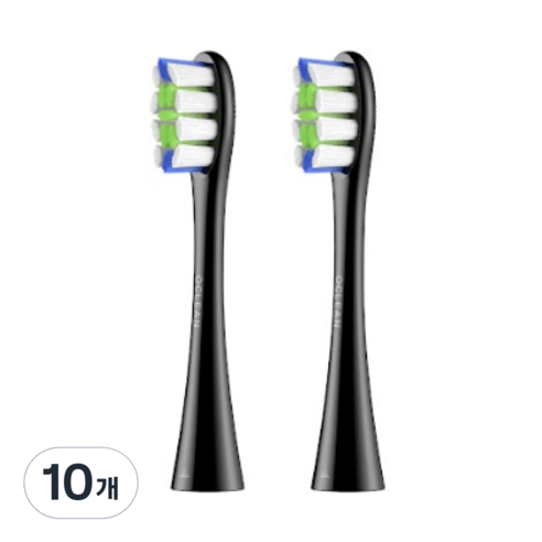 오클린 Oclean 전동칫솔모 리필모 호환모 2pcs & 6pcs, 10개, 블랙, 프로페셔널 클린