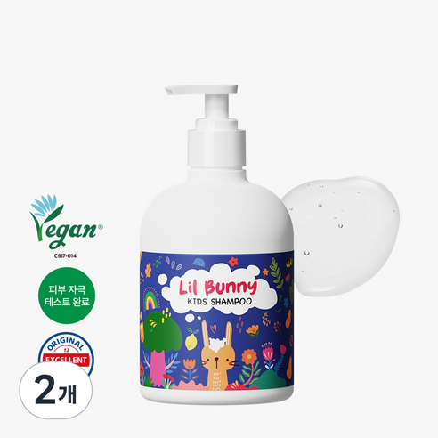 와프랩 릴 바니 키즈 샴푸, 2개, 500ml