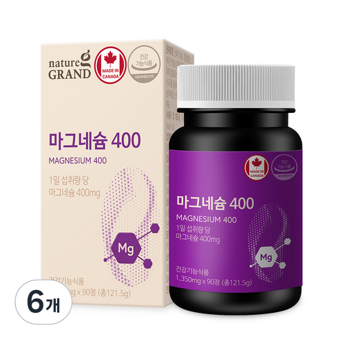 네이처그랜드 고함량 마그네슘 3개월분 캐나다 직수입, 90정, 6개