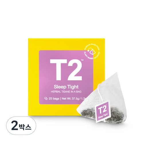T2 슬립타이트 티백, 25개입, 2개, 37.5g