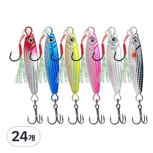 행운을파는낚시 프로모션 메탈지그 6개세트, 20g, 24개
