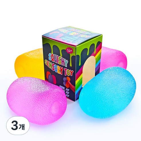 빈치 스퀴시볼 로제스트레스볼 말랑이 쫀쫀이 스퀴시, 핑크 Pink 말랑이촉감, 260g, 3개