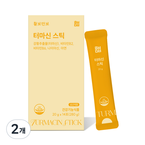 활보만보 터마신스틱 14포 / 1BOX (14일분) 개별인정 터마신 관절영양제 강황추출물 액상 간편섭취 관절건강보조 유자맛, 280g, 2개