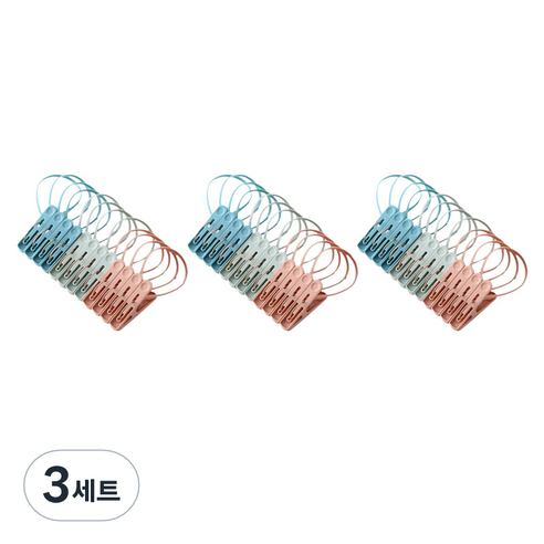 가려거든 안떨어지는 걸이형 빨래집게, 3색 36개, 3세트