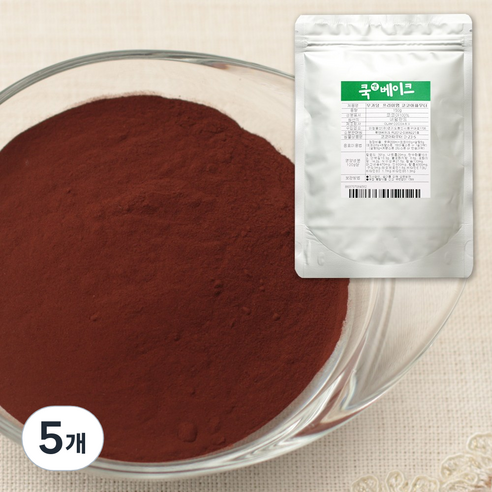 쓴맛이 덜한 부드러운 무가당 프리미엄 코코아가루, 50g, 1개입, 5개