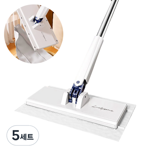 럭키썸 노터치 청소포 바닥청소 밀대걸레, 5세트