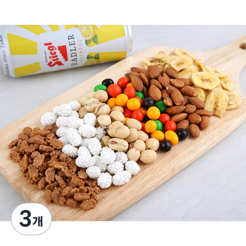 바다푸드 종합안주6종 견과류 아몬드 커피 땅콩 바나나칩 초코볼 맥주안주 마른안주, 500g, 3개