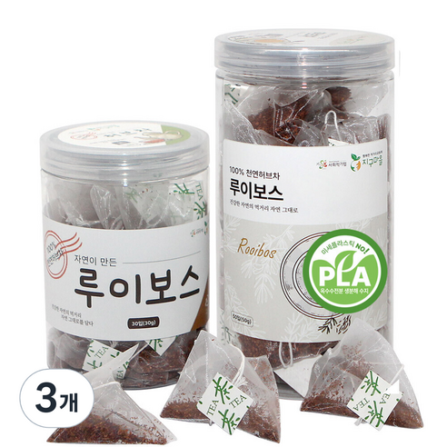 지구마을 옥수수전분 생분해필터 PLA 삼각티백 루이보스 허브티백차, 3개, 30개입