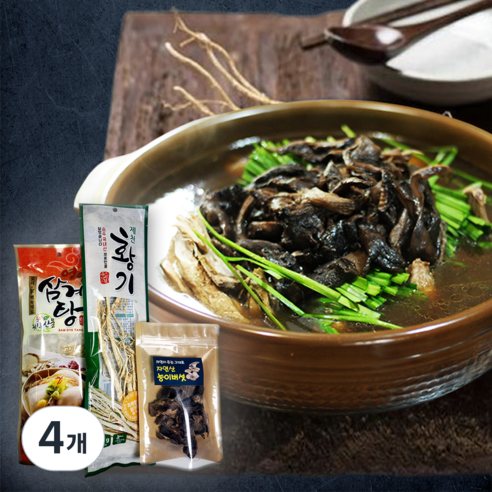 한우물 약재 능이백숙 삼계탕 재료 세트 능이10-30, 135g, 4개