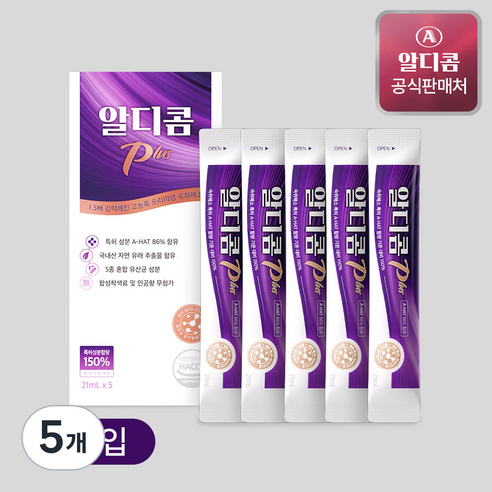 [공식] 알디콤Plus 숙취해소제 액상 스틱형 5포입, 5개, 105ml