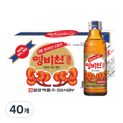 일양약품 영비천 골드-영지버섯음료, 120ml, 40개