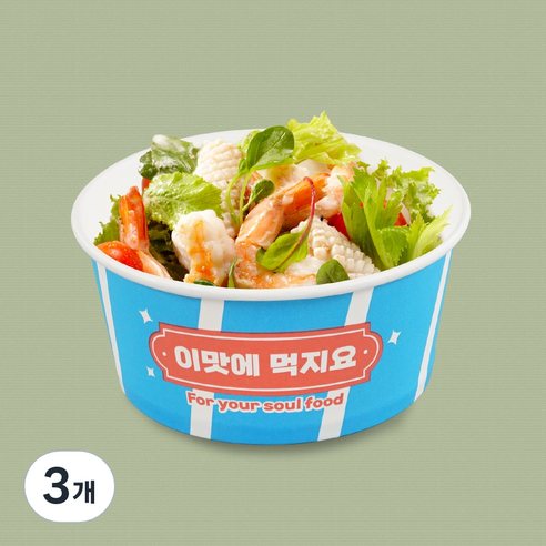 조은팩 일회용 종이용기 520ml 이맛에먹지요, 3개, 100개입