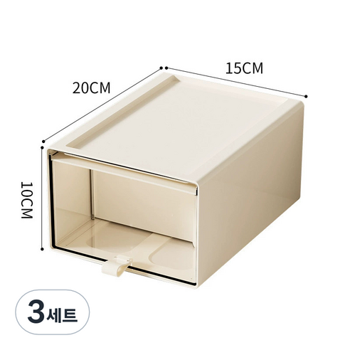 클라라홈 피규어 서랍형 수납함 레이어드 콤보, 3세트