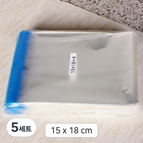 대포장 머핀2줄 비닐봉투 (무지 15 접착), 5개, 500개입