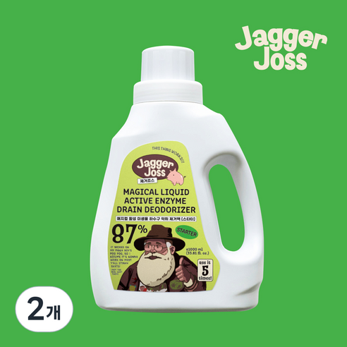 제거죠스 미생물 효소제 하수구냄새제거 화장실 싱크대 스타터, 1L, 2개